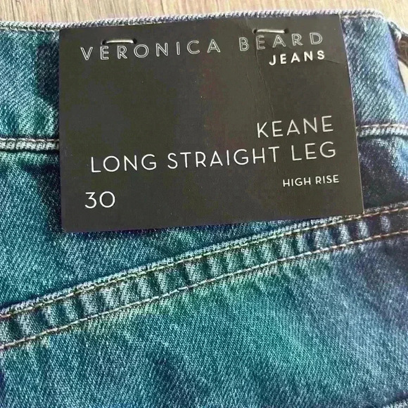 NWT Veronica Beard Keane Long Straight Leg High Rise Jeans Size 30 - Picture 10 of 13